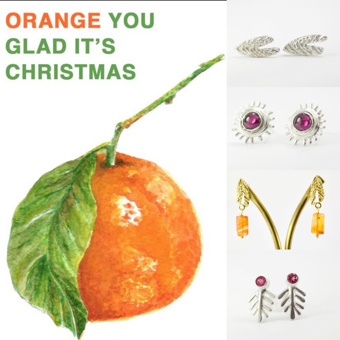 Orange you glad it’s Christmas, embracing the month of December, last few earrings posted on the website today. 
#jewellerygiftsforher 
#silverstudearrings 
#websitepromotion 
#lisahamiltonjewellery